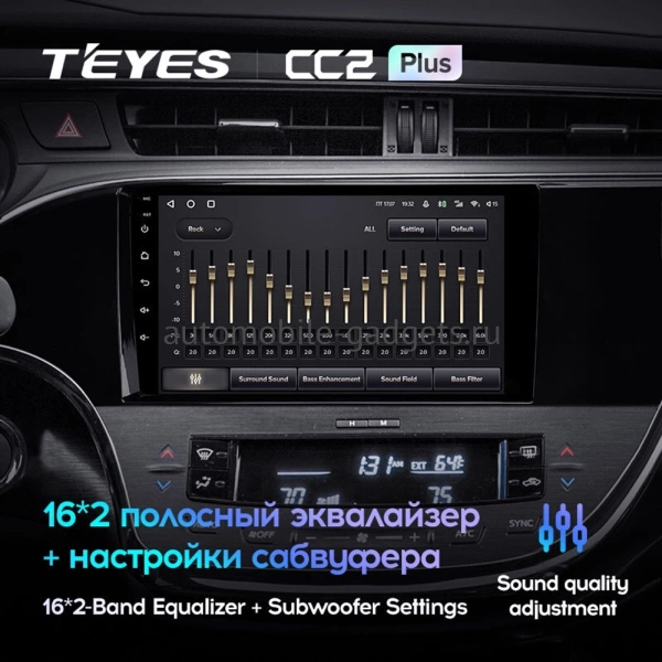 Штатное головное устройство Toyota Avalon 4 2012-2018 (глянцевая) Teyes CC2 PLUS 4/32 9 дюймов RM-9-0310 на Android 10 (4G-SIM, DSP, QLed)