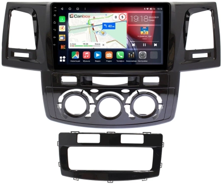 Штатная магнитола Toyota Fortuner, Hilux 7 2004-2015 (с кондиционером или климат-контролем) Canbox H-Line 3792-9414 на Android 10 (4G-SIM, 4/64, DSP, QLed)