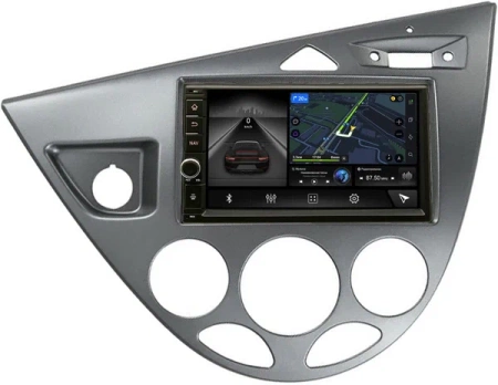 Магнитола в штатное место 2 din Ford Focus 1998-2005 (серебро) Canbox M-Line 5601-RP-11-549-239 на Android 10 (4G-SIM, 2/32, DSP, IPS) С крутилкой