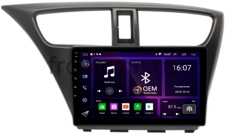 Штатная магнитола Honda Civic 9 5D 2011-2015 (левый руль, хэтчбэк) Canbox RS9-0108 1.5/32 Android 10 (IPS, DSP, CarPlay)