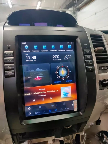 Carmedia ZF-1116L-Q6 ("Тесла-стиль") штатная магнитола для Toyota LC Prado 120, Lexus GX 470 (2002-2009) на Android 11 c 8GB, DSP, 4G