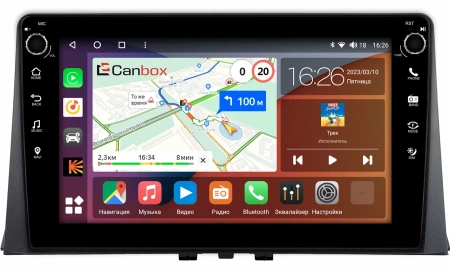 Штатная магнитола Canbox M-Line 7805-10-0023 для Citroen Berlingo 3 2018-2024 на Android 10 (4G-SIM, 2/32, DSP, QLed) С крутилками