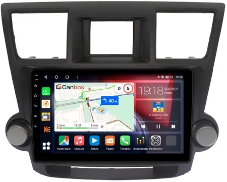 Штатная магнитола Toyota Highlander (U40) 2007-2013 (тип 2) Canbox H-Line 3799-1087 на Android 10 (4G-SIM, 4/64, DSP, QLed)