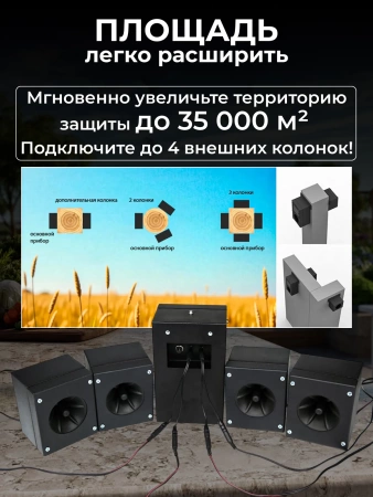 Профессиональный биоакустический отпугиватель птиц "ГРАД А-16 Pro"