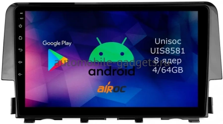 Airoc RM-1941 Штатная магнитола для Honda Civic 10 2015-2021 на Android 12 с 4GB, DSP, 4G