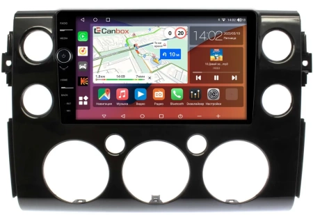 Штатная магнитола Canbox H-Line 7842-9-188 для Toyota FJ Cruiser 2006-2022 (черная, глянцевая) на Android 10 (4G-SIM, 4/32, DSP, QLed)