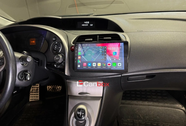 Штатная магнитола Canbox EVO 5810-9-HO107N для Honda Civic 8 5D 2005-2012 (левый руль, хэтчбэк) на Android 14 (4G-SIM, 4/64, DSP, QLed, AI, 360)