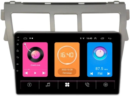Штатная магнитола Toyota Belta, Vios, Yaris sedan 2005-2012 (золотая) OEM RK9-9068 на Android 10 (CarPlay, AHD, 1/32)