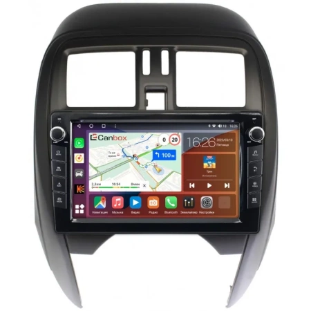 Штатная магнитола Canbox H-Line 7822-9-NI097N для Nissan March (K13) 2013-2024 на Android 10 (4G-SIM, 4/32, DSP, IPS) С крутилками