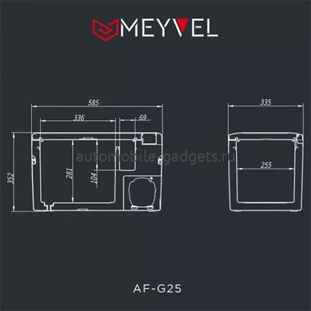 Meyvel AF-G25 Компрессорный автохолодильник 12/24/220В
