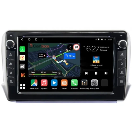 Штатная магнитола Canbox M-Line 7825-10-732 для Peugeot 208, 2008 2013-2019 на Android 10 (4G-SIM, 2/32, DSP, QLed) С крутилками