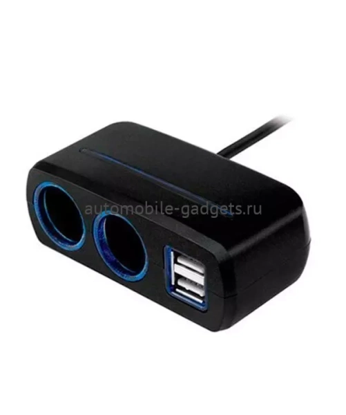 Разветвитель Neoline SL-221 на 2 розетки 2 USB с кабелем