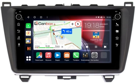 Mazda 6 (GH) 2007-2013 Canbox M-Line 7801-9033 на Android 10 (4G-SIM, 2/32, DSP, IPS) С крутилками
