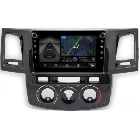 Штатная магнитола Toyota Fortuner, Hilux 7 2004-2015 (с кондиционером или климат-контролем) Canbox H-Line 7803-9414 на Android 10 (4G-SIM, 4/64, DSP, IPS) С крутилками