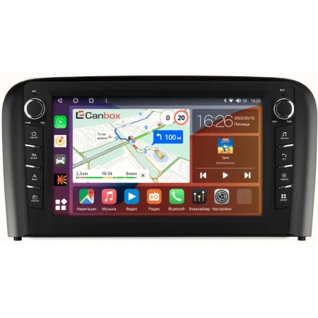 Штатная магнитола Canbox H-Line 7832-9319 для Volvo S80 1998-2006 на Android 10 (4G-SIM, 4/32, DSP, IPS) С крутилками
