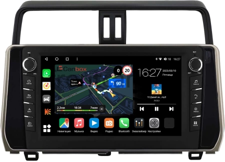 Штатная магнитола Toyota Land Cruiser Prado 150 2017-2024 (бронзовая) Canbox M-Line 7835-10-0308 на Android 10 (4G-SIM, 2/32, DSP, QLed) С крутилками (для авто с 4 камерами)