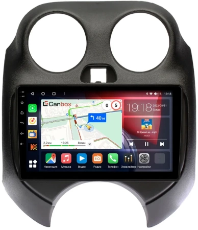 Штатная магнитола Canbox H-Line 3792-9100 для Nissan March (K13) 2010-2013 на Android 10 (4G-SIM, 4/64, DSP, QLed)