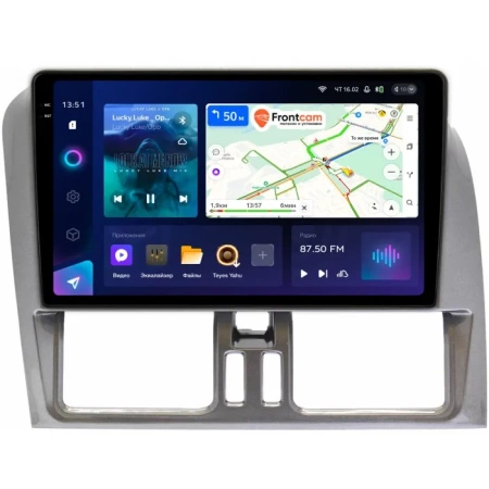 Штатное головное устройство Volvo XC60 2008-2017 (матовая, темно-серая) Teyes CC3 2K 4/32 9.5 дюймов RM-9-788 на Android 10 (4G-SIM, DSP, QLed)