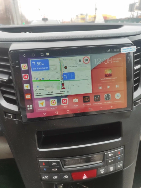 Штатная магнитола Subaru Legacy 5, Outback 4 2009-2014 (серая, левый руль) Canbox EVO 2K 5815-9051 на Android 14 (4G-SIM, 6/128, DSP, QLed, AI, 360)