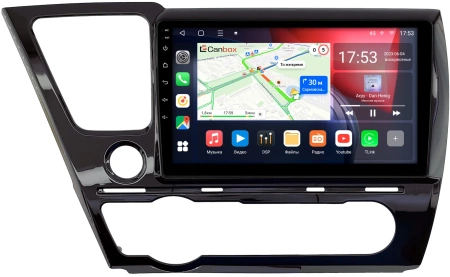 Штатная магнитола Canbox L-Line 4169-9-0131 для Honda Civic 9 4D 2013-2017 (глянцевая, левый руль, седан) на Android 10 (4G-SIM, 2/32, TS18, DSP, QLed)