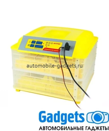 Выводной инкубатор на 96 куриных яиц с термометром, влагомером и автоматическим переворотом SITITEK 96 с автономным питанием 12В