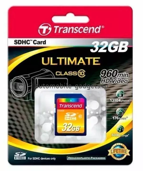 Карта памяти Transcend SD Card 32Gb, класс 10, SDHC