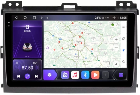 Carmedia OL-9696-MKD-9509-2K-12512-D7 магнитола для Toyota Land Cruiser Prado 120, Lexus GX 470 (2002-2009) на Android 13 c 12GB, DSP, 4G