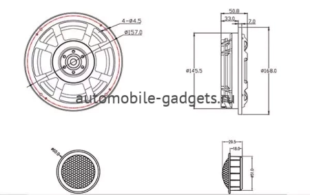 Redpower RP-016 ver2 Комплект 2-х компонентной акустики Premium (16см / 6,5 дюйма)