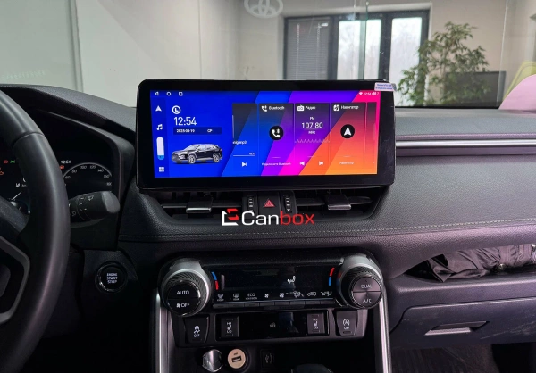 Штатная магнитола Toyota RAV4 5 (XA50) 2018-2024, Wildlander 2020-2025 12.3 дюйма Canbox PRO-Line 4330-0072 на Android 13 (4G-SIM, 4/64, DSP, QLed) BMW Style