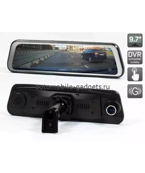 AVS0587DVR (Original mount) Потоковое зеркало заднего вида с монитором 9.7" и двухканальным видеорегистратором