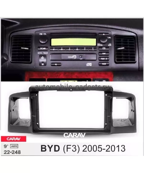 Carav 22-248 переходная рамка для установки автомагнитолы 9" в BYD F3 2005-2013