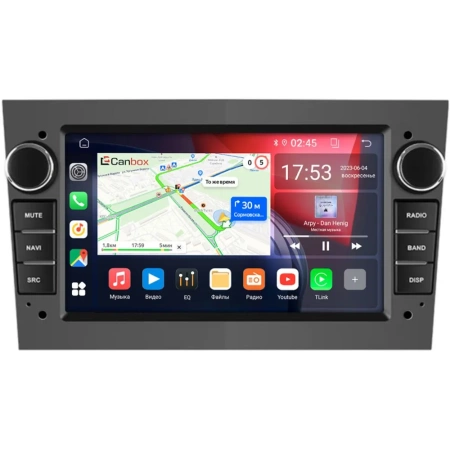 Штатная магнитола Canbox RS019G для Opel Astra H 2004-2015, Antara, Agila A, Combo C, Zafira B, Vectra С, Corsa С, Corsa D, Meriva A, Signum I, Omega B, Tigra B, Vita C, Vivaro A (темно-серая) на 1.5/32 Android 10 (IPS, DSP, CarPlay)