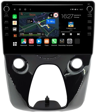Штатная магнитола Peugeot 108 2014-2021 Canbox M-Line 7895-10-1458 на Android 10 (4G-SIM, 2/32, DSP, QLed) С крутилками