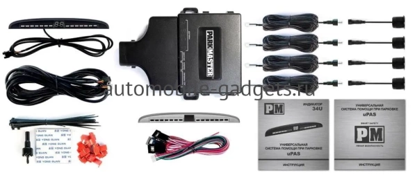 Парктроник ParkMaster 34U-4-A BLACK универсальный парковочный радар для заднего или переднего бампера черного цвета