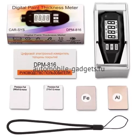 CARSYS DPM-816 Pro Профессиональный толщиномер c датчиком оцинковки и самокалибровкой (Черный)