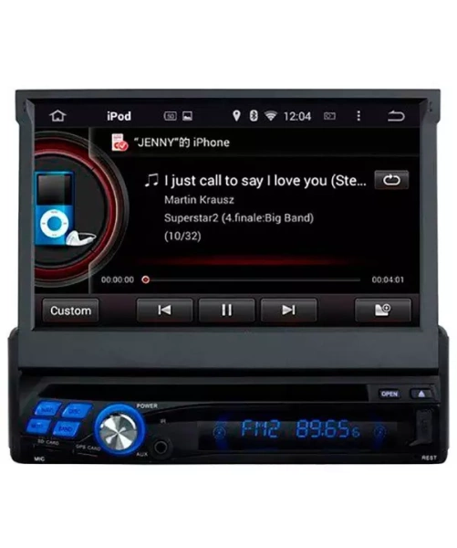 Carmedia KD-8600-P5 (178x50мм) 1DIN Универсальная на Android 10 с выдвижным 7" экраном