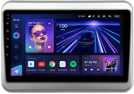 Штатное головное устройство Teyes CC3 6/128 9 дюймов RM-9-1739 для Suzuki Spacia 2 2017-2024 на Android 10 (4G-SIM, DSP, QLed)