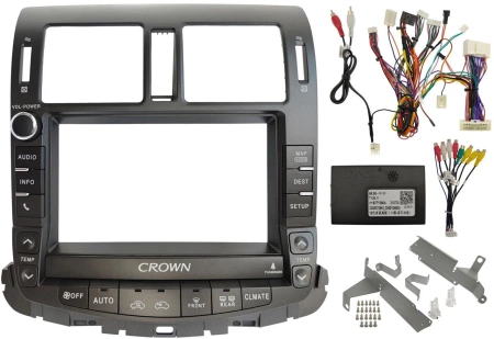 Штатная магнитола Toyota Crown (S200) 2008-2012 (Для авто c монитором и DVD) Canbox H-Line 2K 4186-9-5377 на Android 10 (4G-SIM, 8/256, DSP, QLed)