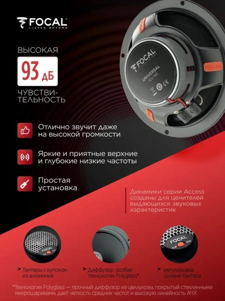 2-полосная коаксиальная акустика Focal Universal ICU165