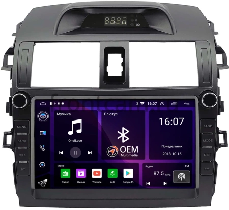Toyota Corolla (E150) 2006-2013 (серая, с часами) OEM RK9-2075 на Android 10 (CarPlay, AHD, 1/32)